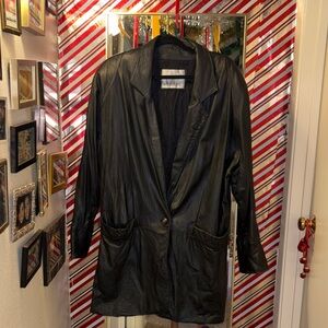 London Fog Black Leather Blazer